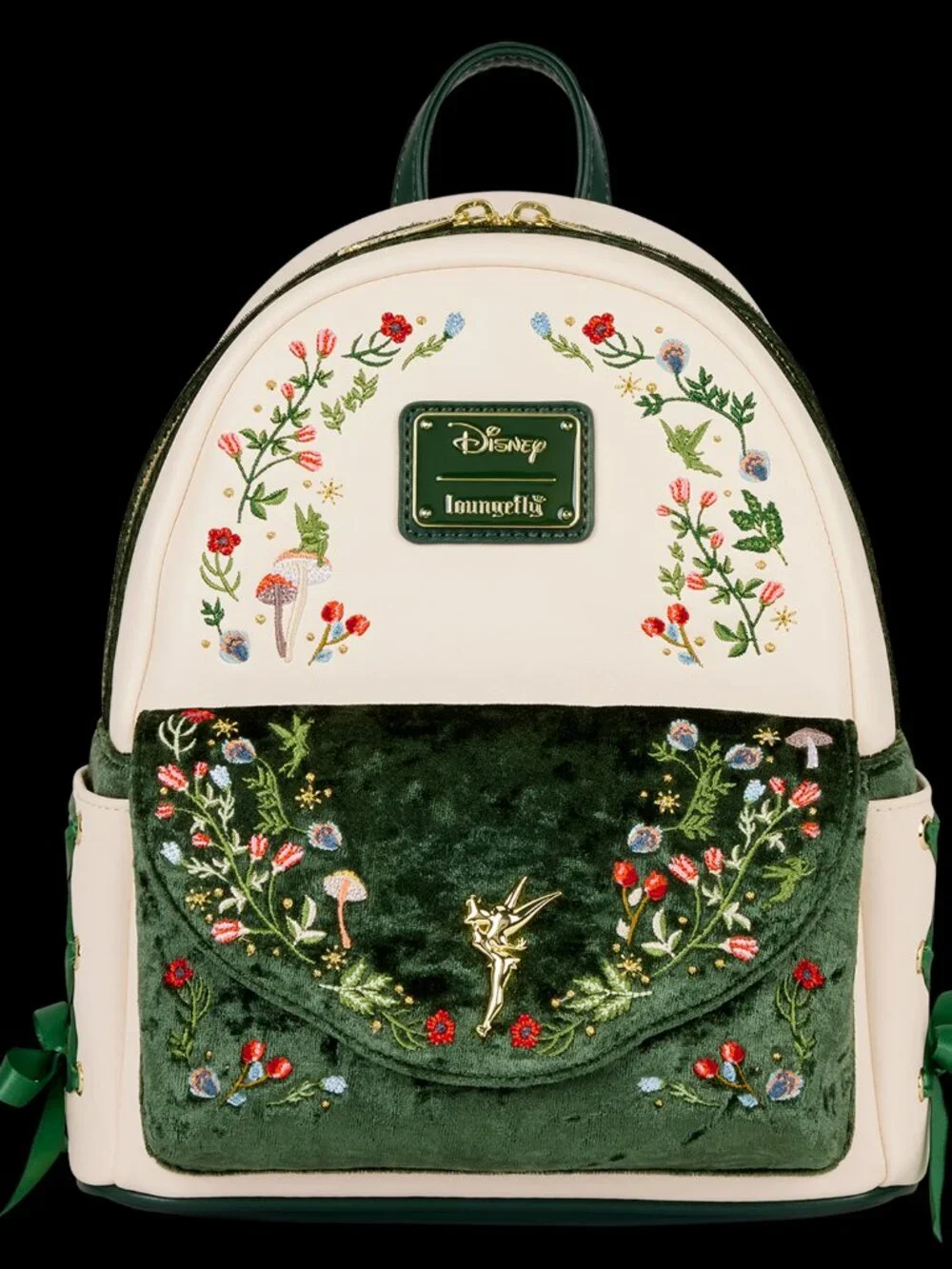 Loungefly Peter Pan Tinker Bell Exclusive Floral Mini Backpack NWT - Picture 5 of 9